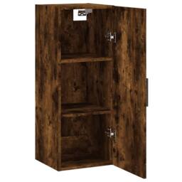 Berkfield Home Wall Mounted Cabinet Smoked Oak 34.5x34x90 cm in Brown - thumbnail 6