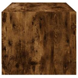 Berkfield Home Coffee Table with Glass Doors Smoked Oak 68x50x42 cm in Brown - Size: 68 x 50 x 42 cm - thumbnail 7