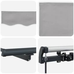 Berkfield Home Manual Retractable Awning Light Grey 600x350 cm - thumbnail 8