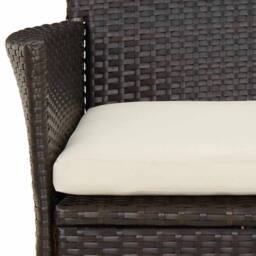 Berkfield Home Beautiful 5 Piece Garden Dining Set with Cushions Brown Poly Rattan - thumbnail 9