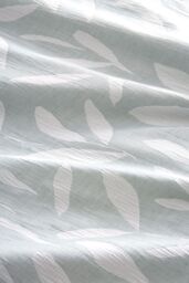 Appletree 'Emile' Jacquard Leaf Pattern Print Duvet Cover Set in Green - Size: Double - thumbnail 3