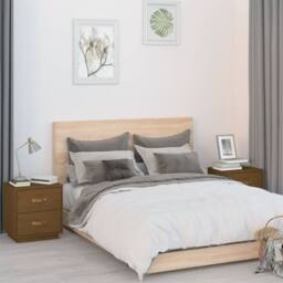 Berkfield Home Beautiful Bedside Cabinets 2 pcs Honey Brown 40x34x45 cm Solid Wo - Size: 40 x 34 x 45 cm - thumbnail 2