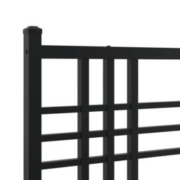 Berkfield Home Metal Bed Frame without Mattress with Footboard Black 193x203cm - Size: 193x203 cm - thumbnail 7