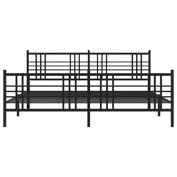 Berkfield Home Metal Bed Frame without Mattress with Footboard Black 193x203cm - Size: 193x203 cm - thumbnail 4