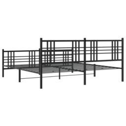 Berkfield Home Metal Bed Frame without Mattress with Footboard Black 193x203cm - Size: 193x203 cm - thumbnail 6
