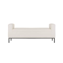 Wyld Haus Brooklyn Ivory Linen Bench Matt Black Metal Legs - thumbnail 3