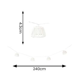 ValueLights White Rope Wicker Basket 10 x Battery Operated Outdoor Garden String Lights - thumbnail 4