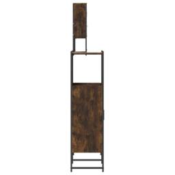 Berkfield Home 3 Piece Bathroom Furniture Set Smoked Oak Engineered Wood in Brown - thumbnail 7