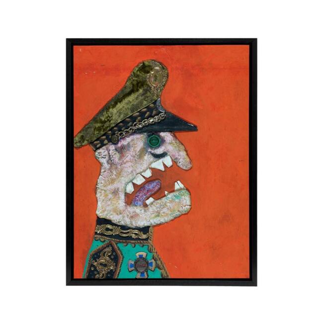 "Artery8 Antonio Berni Colonel Golpista Framed Canvas Wall Art Print in Red - Size: W12"" x H16""" - image 1
