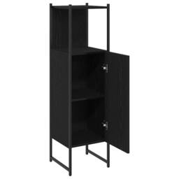 Berkfield Home Bathroom Cabinet Black Oak 33x33x120, 5 cm Engineered Wood - thumbnail 5
