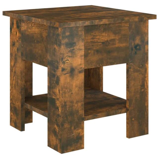 Berkfield Home Coffee Table Smoked Oak 40x40x42 cm Engineered wood in Brown - Size: 40 x 40 x 42 cm - image 1