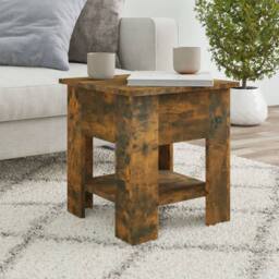 Berkfield Home Coffee Table Smoked Oak 40x40x42 cm Engineered wood in Brown - Size: 40 x 40 x 42 cm - thumbnail 2