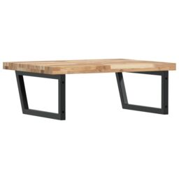 Berkfield Home Basin Shelf Wall Mounted Steel & Solid Wood Acacia in Brown - thumbnail 6