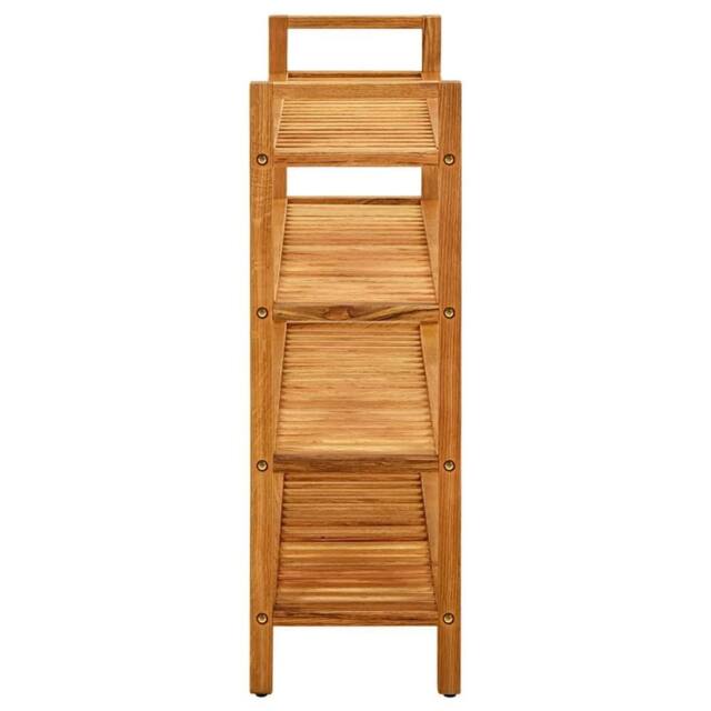 Berkfield Home Shoe Rack with 4 Shelves 100x27x80 cm Solid Oak Wood in Brown - Size: 100 x 27 x 80 cm - image 1