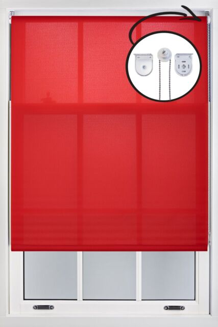 Furnished Red Daylight Roller Blinds with Metal Fittings - Trimmable Window Shade - Size: 235 cm width x 165 cm drop - image 1