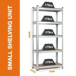EONLION Galvanised 5 TIER GARAGE SHELVES SHELVING UNIT RACKING in Silver - Size: 1000mm × 3000mm - thumbnail 1