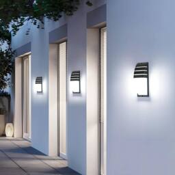 Goeco 2 Pack Indoor/Outdoor LED Wall Light, IP65 Waterproof, 12 W, 6500 K in Black - thumbnail 9