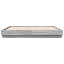 Berkfield Home Bed Frame with LED without Mattress Grey Sonoma 180x200 cm Super King - thumbnail 6
