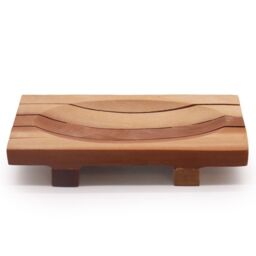 KDMD Classic Mahogany Soap Dish - Grid Drainer in Brown