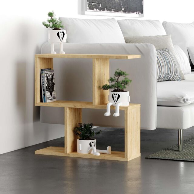 Decortie 'Homemania' Modern 4-Compartment Side Table 60cm - Open Shelf Coffee Table in Natural - Size: 1 Pack - image 1