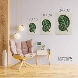 "Artery8 Vintage Botanical Maranta Calathea Leaves Fawcett Canvas Wall Art in Beige - Size: W24"" x H32""" - thumbnail 4
