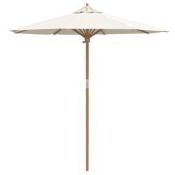 Berkfield Home Garden Parasol Cream White 217x230 cm Bamboo - thumbnail 2