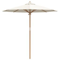 Berkfield Home Garden Parasol Cream White 217x230 cm Bamboo - thumbnail 4
