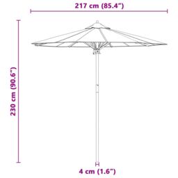 Berkfield Home Garden Parasol Cream White 217x230 cm Bamboo - thumbnail 7