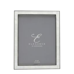 "ELEGANCE Nickel & Mother of Pearl Frame Gift Box 6"" x 8"" in Silver" - thumbnail 3