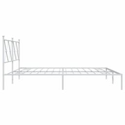 Berkfield Home Metal Bed Frame without Mattress with Headboard White 183x213cm - Size: 183x213 cm - thumbnail 5