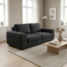 Abakus Direct Boston 3 Seater Sofa Basket Weave in Black - thumbnail 2