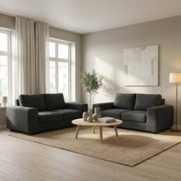 Abakus Direct Boston 3 Seater Sofa Basket Weave in Black - thumbnail 7