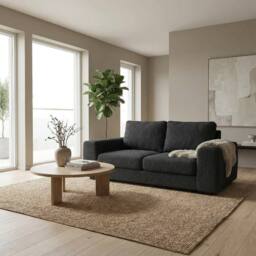 Abakus Direct Boston 3 Seater Sofa Basket Weave in Black - thumbnail 4