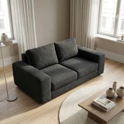 Abakus Direct Boston 3 Seater Sofa Basket Weave in Black - thumbnail 3