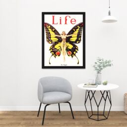 "Artery8 Wall Art Print Magazine 1922 Life Butterfly Dancer Art Large Framed Wall Décor Art in White - Size: W18"" x H24""" - thumbnail 2