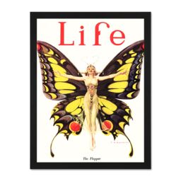 "Artery8 Wall Art Print Magazine 1922 Life Butterfly Dancer Art Large Framed Wall Décor Art in White - Size: W18"" x H24""" - thumbnail 1