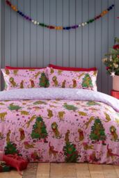 Furn Purrfect Christmas Reversible Duvet Cover Set - Size: Super King - thumbnail 2
