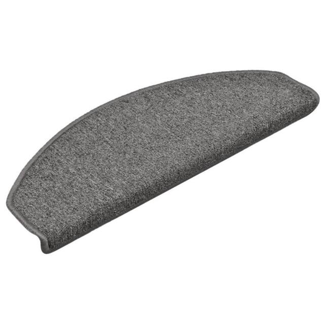 Berkfield Home Comfortable Carpet Stair Treads 15 pcs Dark Grey 65x24x4 cm - Size: Medium - image 1