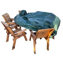 Charles Taylor Deluxe Fitted Six Seater Round Table Set Cover in Green - thumbnail 1