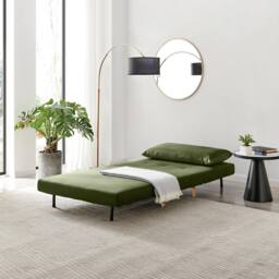 FurnitureboxUK Bobby Green Jumbo Corduroy Single Folding Sofa Bed Chair - thumbnail 3