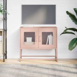 Berkfield Home TV Cabinet Pink 68x39x60.5 cm Cold-rolled Steel - thumbnail 4