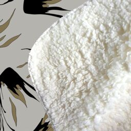 Warren Reed - Designer Black & Gold Fire Bird Silhouettes Sherpa Blanket in Grey - Size: Large - thumbnail 3