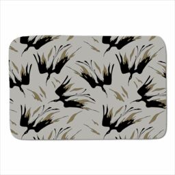Warren Reed - Designer Black & Gold Fire Bird Silhouettes Sherpa Blanket in Grey - Size: Large - thumbnail 1