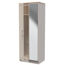 Ready Assembled 2 U Norfolk Tall 2 Door Mirrored Wardrobe (Ready Assembled) in Taupe - thumbnail 5