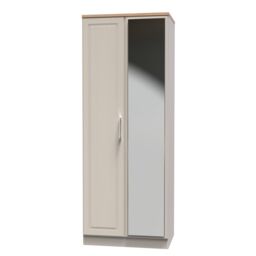 Ready Assembled 2 U Norfolk Tall 2 Door Mirrored Wardrobe (Ready Assembled) in Taupe - thumbnail 3