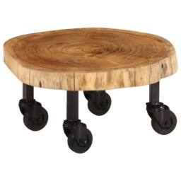 Berkfield Home Coffee Table Solid Acacia Wood 60x55x25 cm in Brown - Size: 60 x 55 x 25 cm - thumbnail 2