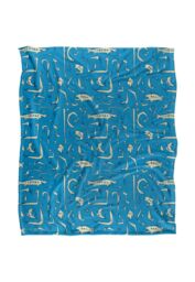 JQ Licensing Jl-Jp Fishing Hooks Silky Touch Super Soft Throw Blanket 152 X 127 cm in White - thumbnail 1