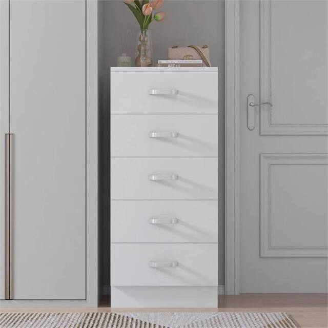 SPETLEK 5 Drawer Chest of Drawers Matt White - Size: 0.6m2 - image 1