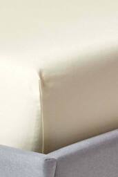 Homescapes Egyptian Cotton Fitted Sheet 12 inch 1000 Thread Count in Cream - Size: Single Fitted - thumbnail 1