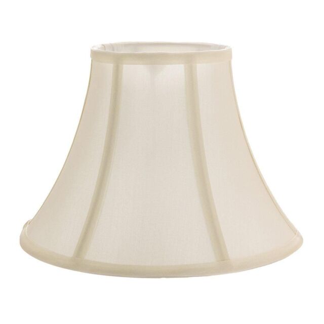 Happy Homewares Traditional Empire Shaped Lamp Shade in Rich Silky Cotton Fabric in Cream - Size: 12 inches - image 1